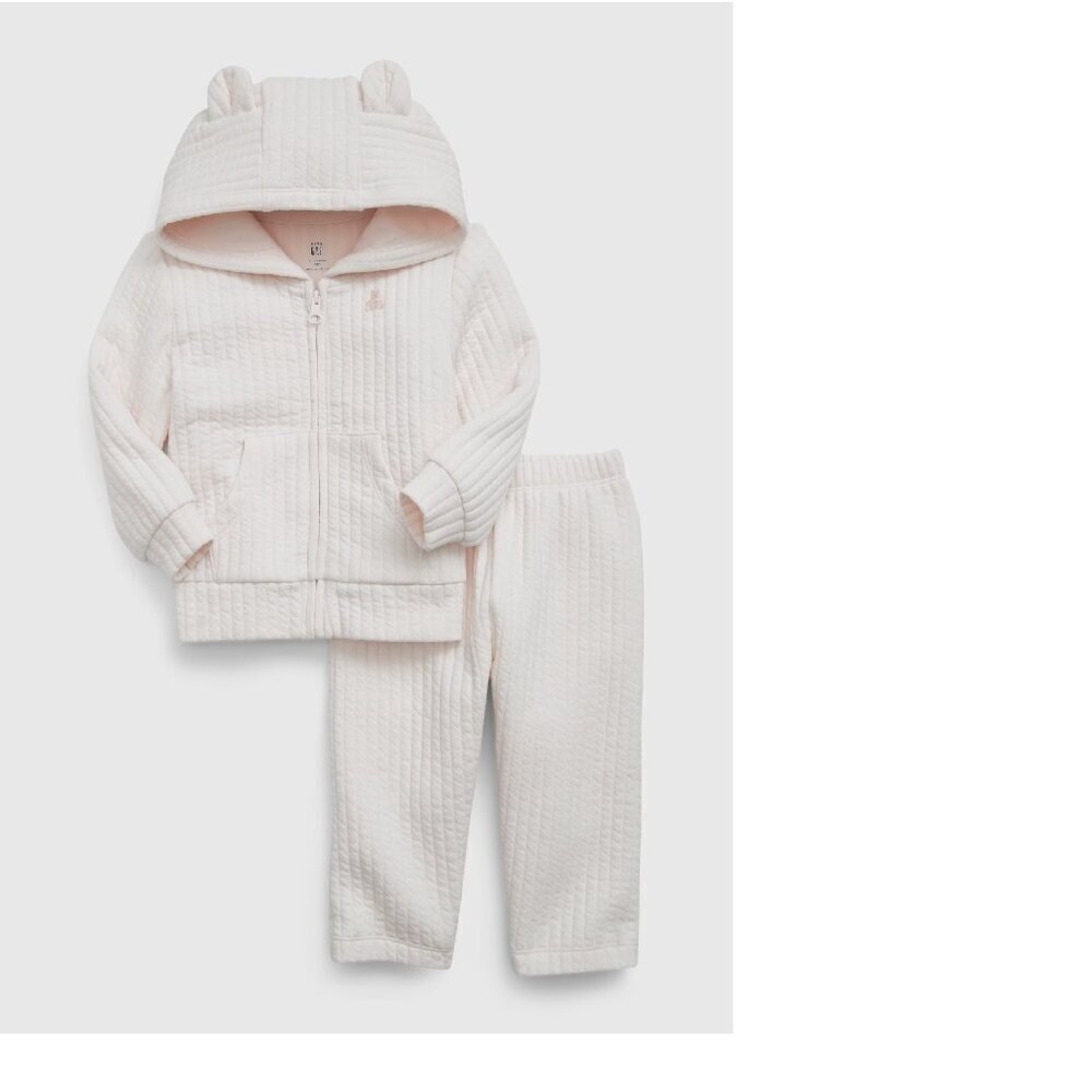 GAP Baby First Favorites Quilted Outfit Set 2-Piece 0-3 M Barely Pink